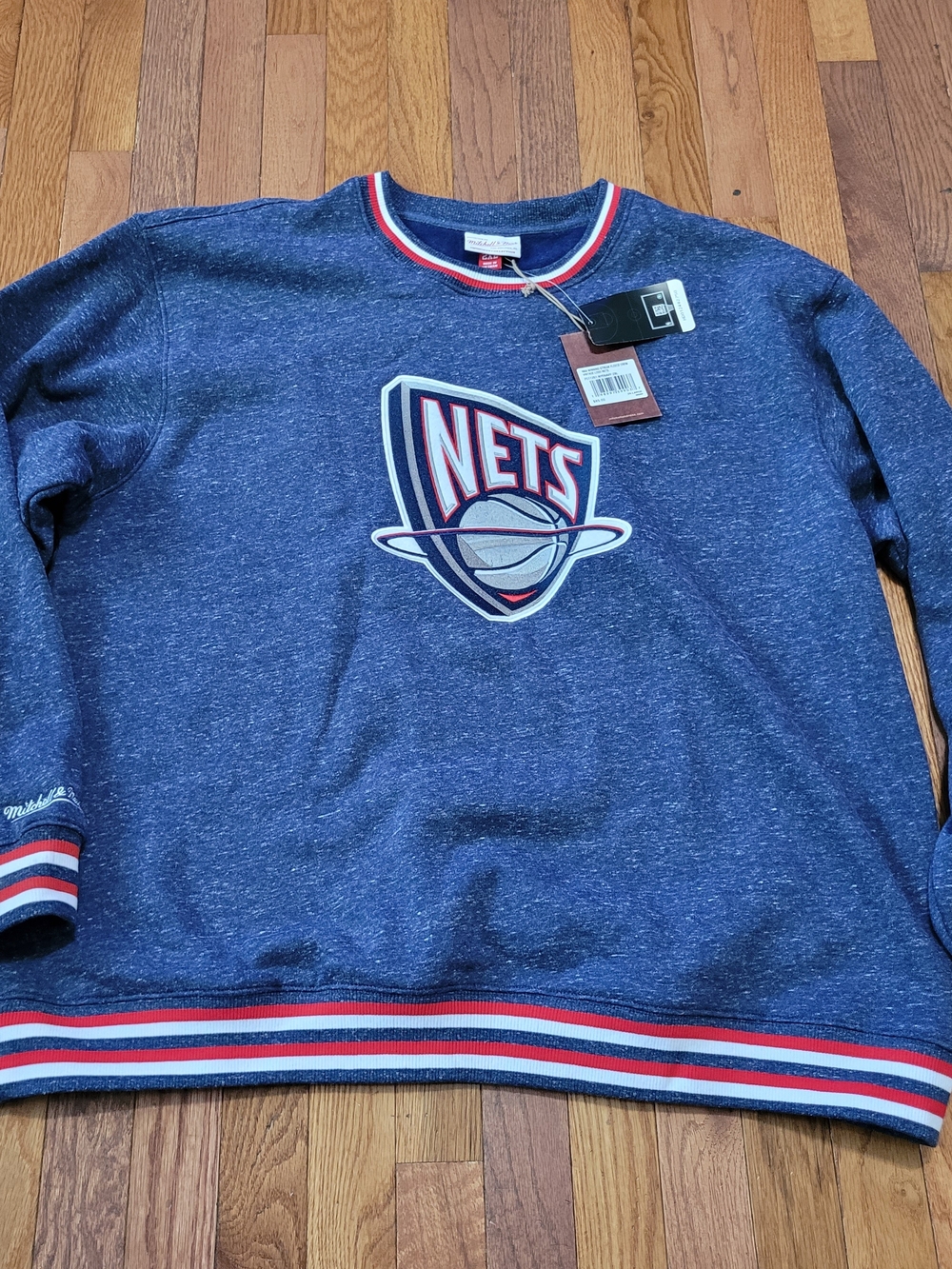 Mitchell & Ness Brooklyn Nets Navy Crewneck Sweatshirt